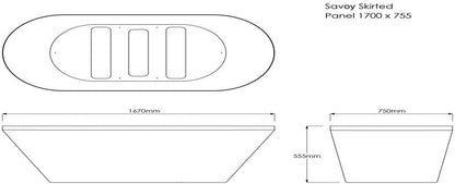 Trojan Savoy Double Ended Skirted Bath - White