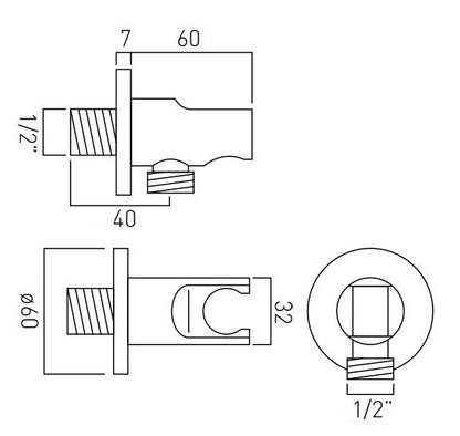 Vado Elements Integrated Outlet and Shower Bracket Wall Outlet