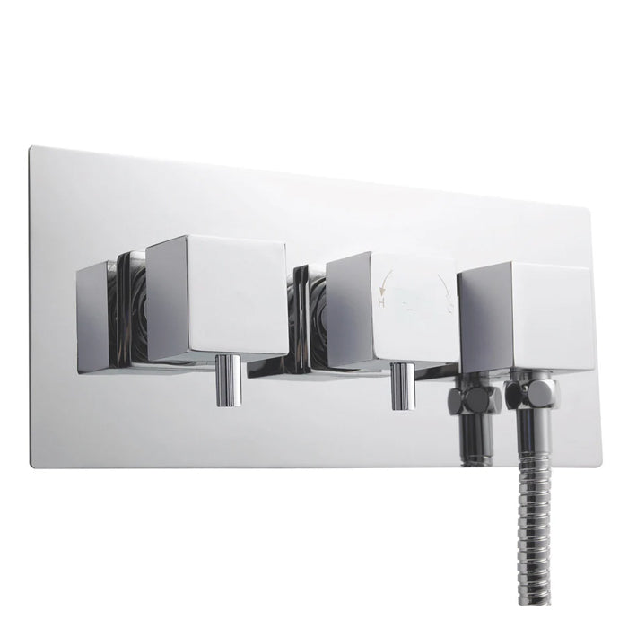 Nuie Thermostatic Twin Valve with Outlet and Diverter