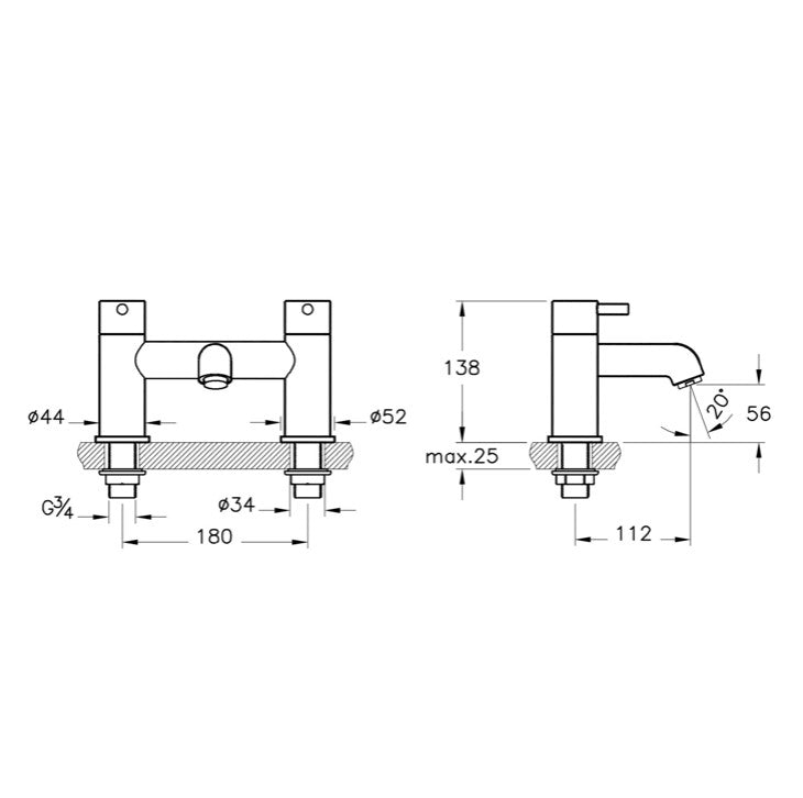 Vitra Minimax S Bath Filler - 2TH