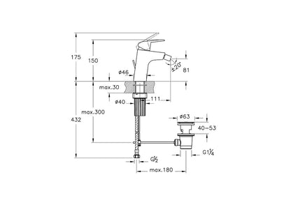 Vitra Flow Round Bidet Mixer