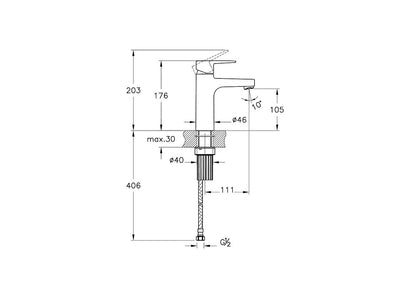 Vitra Flow Square Large Basin Mixer