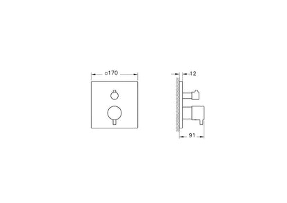 Vitra AquaHeat Square Concealed Thermostatic Shower Mixer