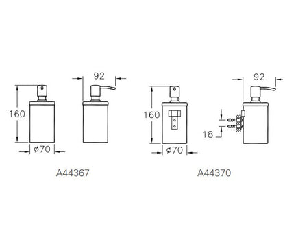 Vitra Arkitekta Wall-Mounted Liquid Soap Dispenser