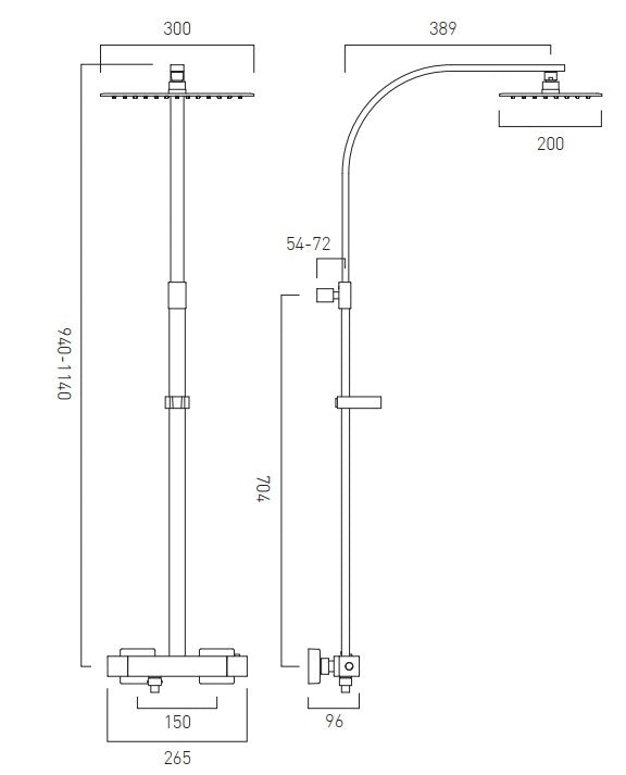 Vado Aquablade Shower Column