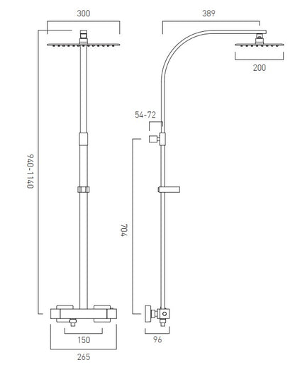 Vado Aquablade Shower Column