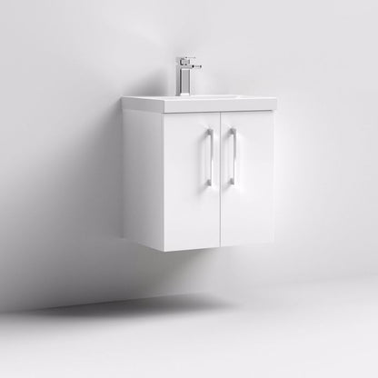 Nuie Arno 500mm Wall Hung 2 Door Vanity & Basin/worktop