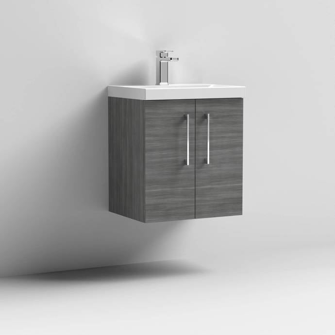 Nuie Arno 500mm Wall Hung 2 Door Vanity & Basin/worktop