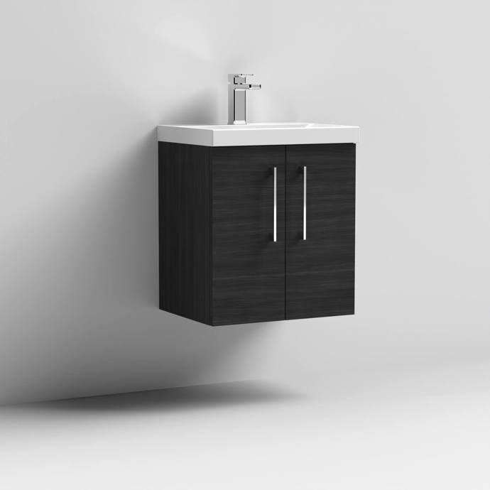 Nuie Arno 500mm Wall Hung 2 Door Vanity & Basin/worktop