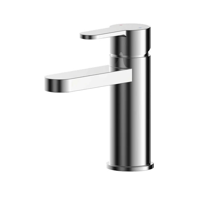 Nuie Arvan Round Mini Mono Basin Mixer With Push Button Waste