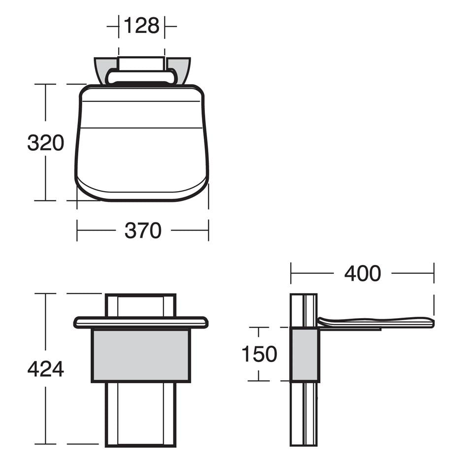 Ideal Standard Care-Plus Folding Seat 25cm Adjustable Height