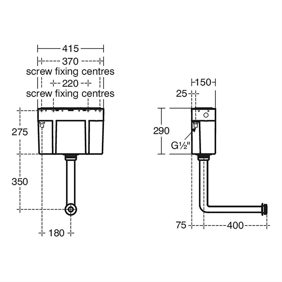 Ideal Standard Universal Height, Bottom Inlet Cistern