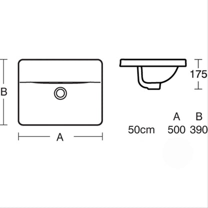 Armitage Shanks Edit Square 50cm Inset Basin - 1TH