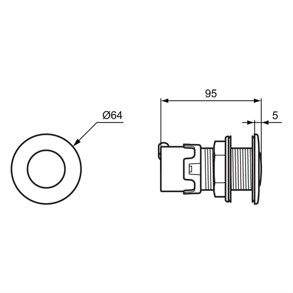 Ideal Standard Pneumatic Push Button - Chrome