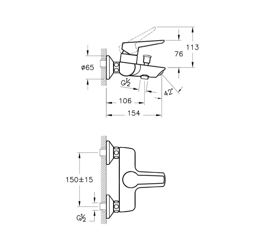 Vitra Solid S Bath/Shower Mixer