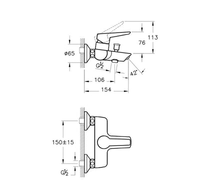 Vitra Solid S Bath/Shower Mixer