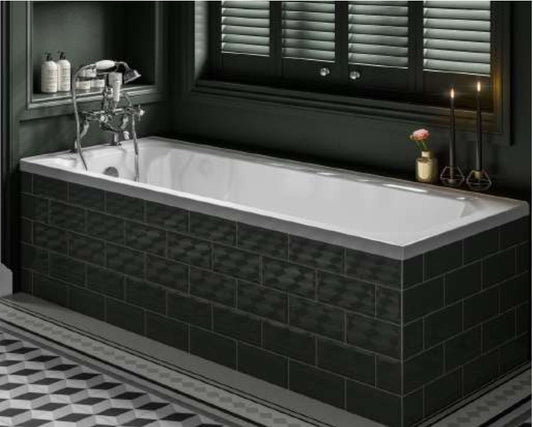 Trojan Art Deco Single Ended 1700 x 695mm Bath with Grips Tap Holes