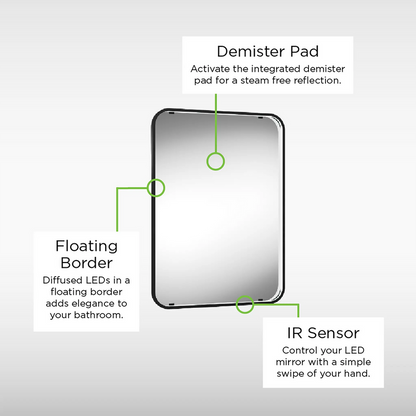 Sensio Allinn Floating edge LED illuminated frame Mirror