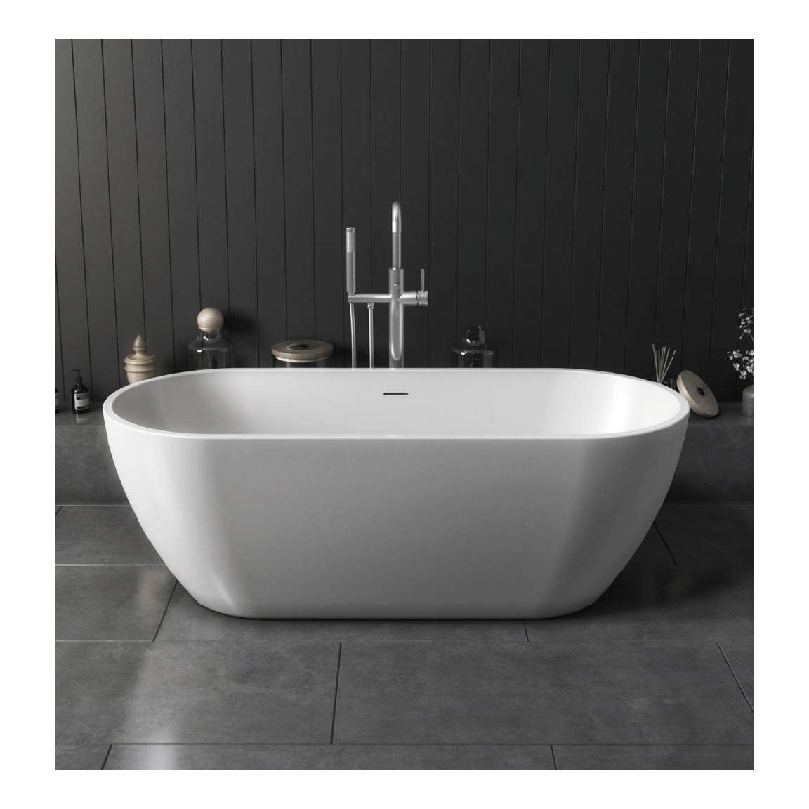 Scudo Form 1650mm x 700mm Freestanding Bath - White