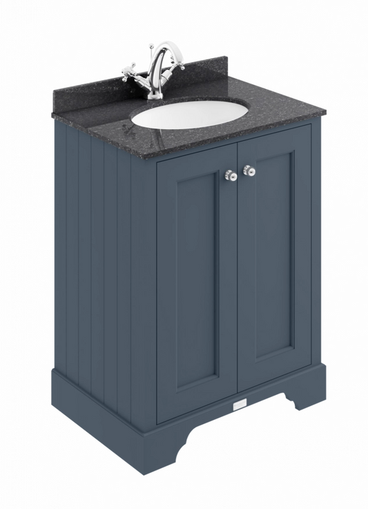 Bayswater 2 Doors Cabinet with Marble top and Bowl - Stiffkey Blue