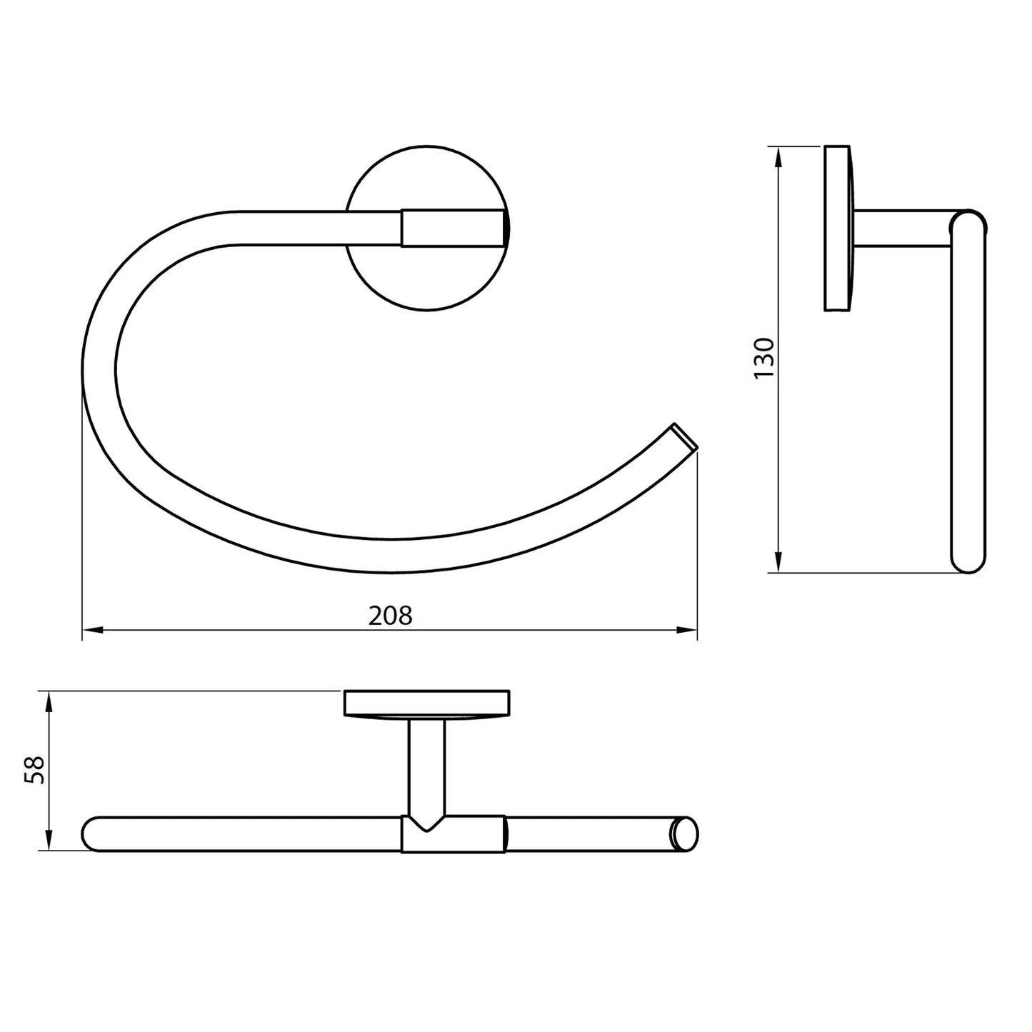 Scudo Beta Wall Mounted Towel Ring