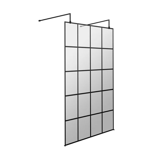 Hudson Reed Freestanding Framed Wetroom Screen With Two Top Support Arm