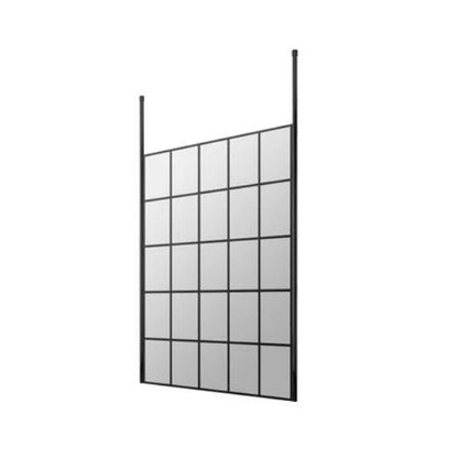 Hudson Reed Freestanding Abstract Framed Wetroom Screen With Two Ceiling Posts