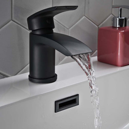 Scudo Belini Mini Mono Deck Mounted Basin Tap w/ Waste - Matt Black