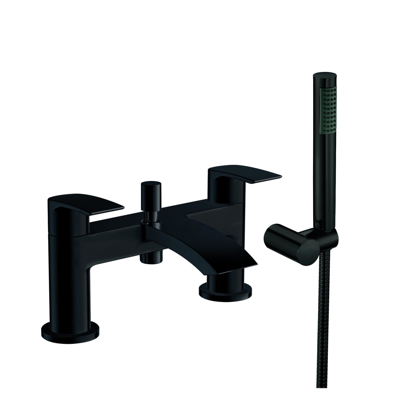 Scudo Belini 4 Tap Hole Deck Mounted Bath Shower Mixer - Matt Black