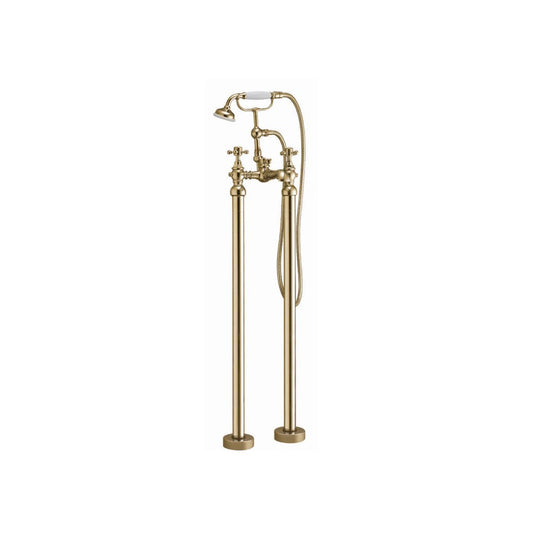 Harrogate Freestanding Bath Shower Mixer - Aged Brass