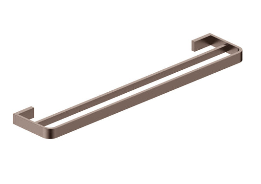 Scudo Monza Wall Mounted Double Towel Rail - Brushed Bronze