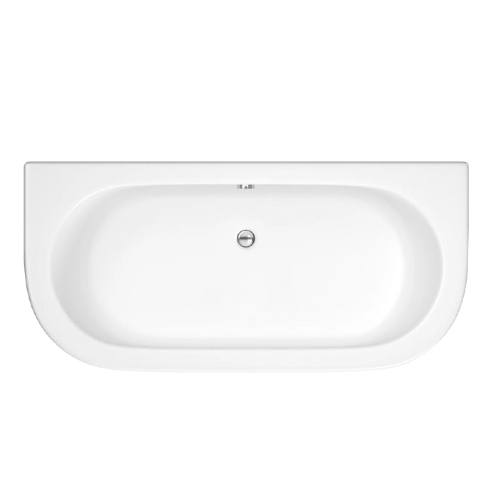 Nuie Shingle Curved Back to Wall Bath with Panel