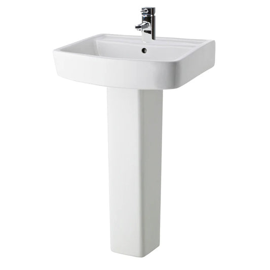 Nuie Bliss 520mm 1TH Basin & Pedestal