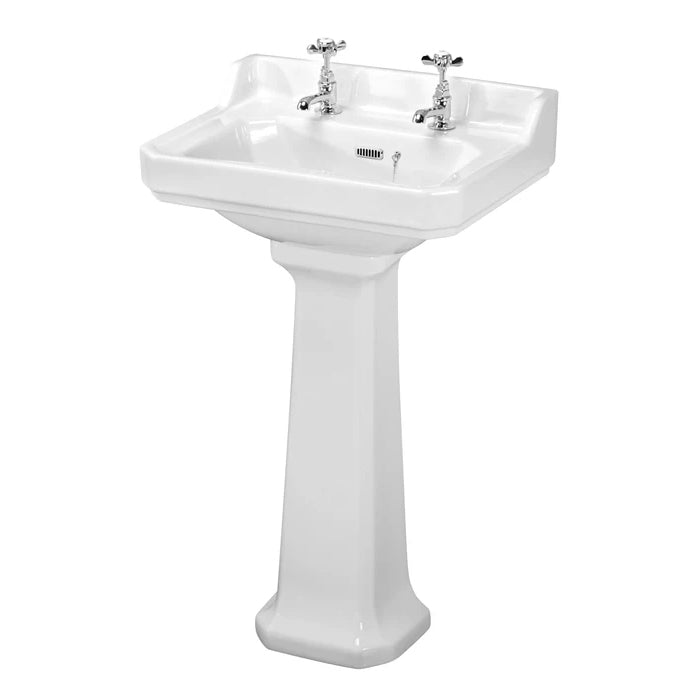 Nuie Carlton 560mm 2TH Basin & Pedestal