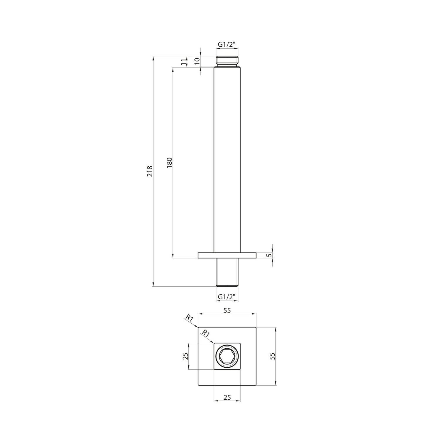 Scudo Ceiling Mounted Wall Arm