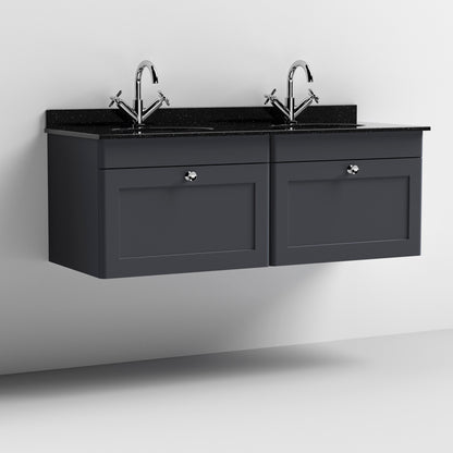 Nuie Classique 1200mm Wall Hung 2 Drawer Vanity & Bowl Marble Top