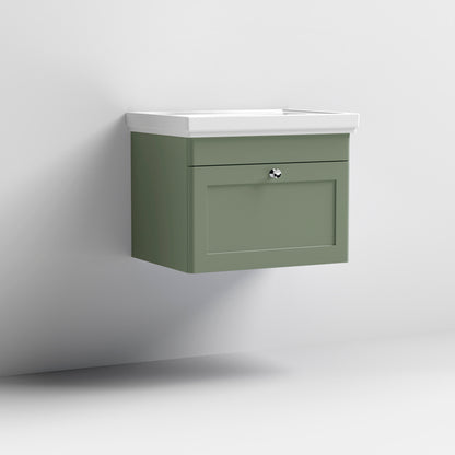 Nuie Classique 600mm Wall Hung 1 Drawer Vanity & Basin