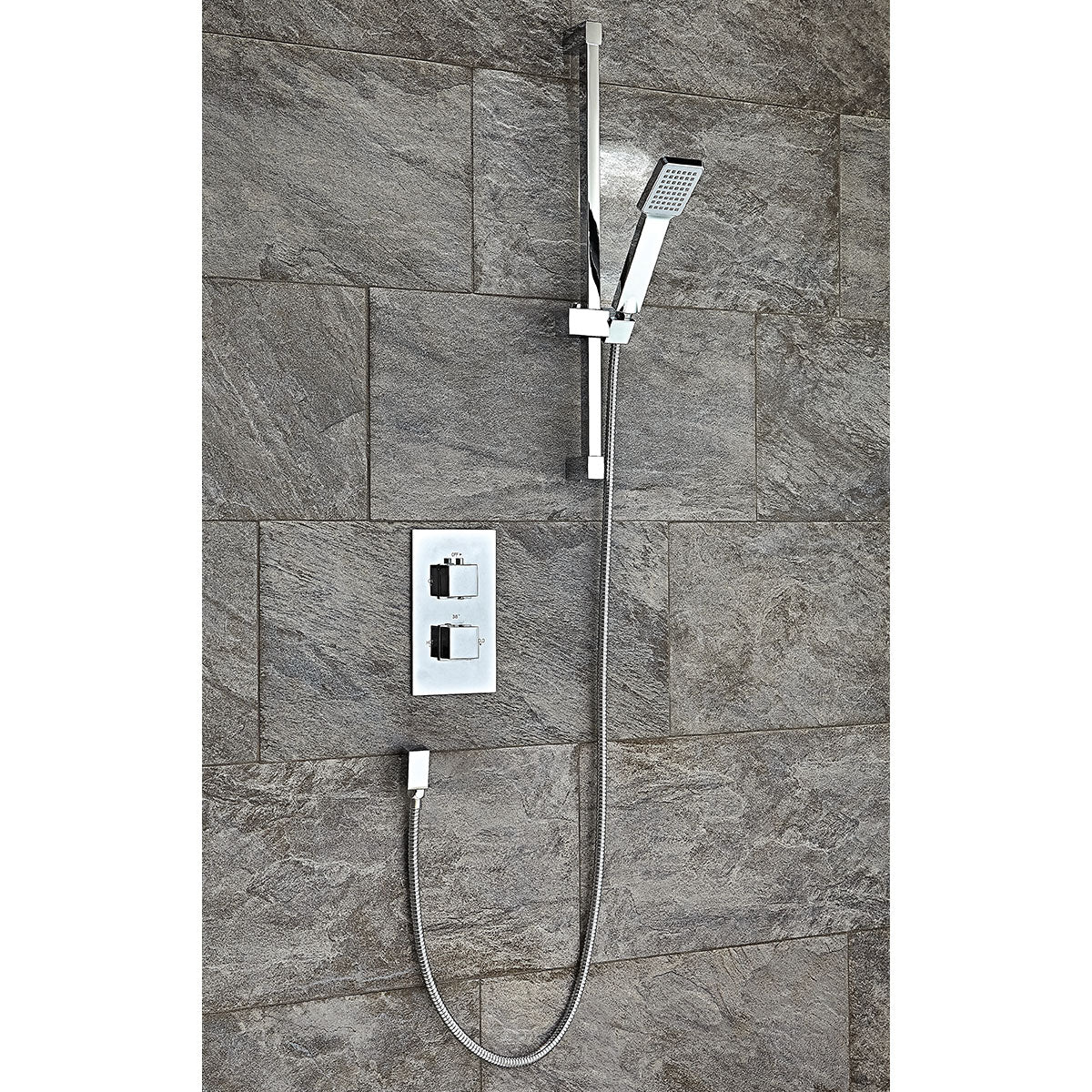 Scudo Twin Handle 1 Outlet Concealed Shower Valve - Chrome