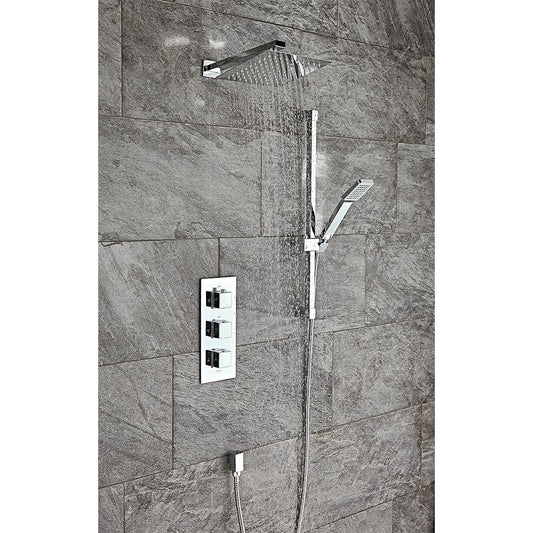 Scudo Triple Round Handle 3 Outlet Concealed Valve Diverter Shower Valve - Chrome