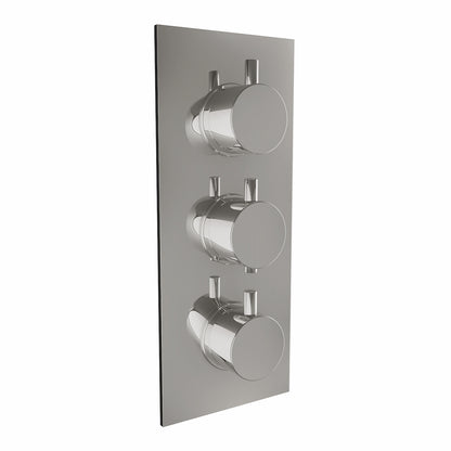 Scudo Triple Round Handle 3 Outlet Concealed Valve Diverter Shower Valve - Chrome