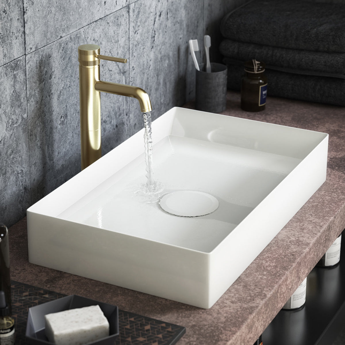 Scudo Stance Countertop Basin - White