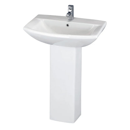 Nuie Asselby 600mm 1TH Basin & Pedestal