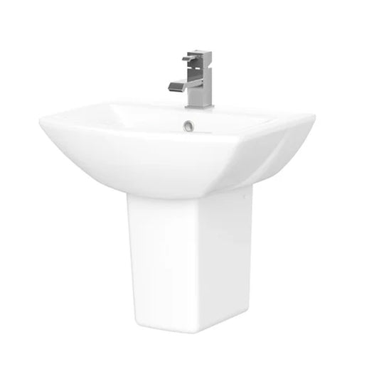 Nuie Asselby 500mm 1TH Basin & Semi Pedestal