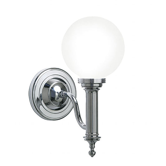 Imperial Cadiz wall light with glass shade - Chrome