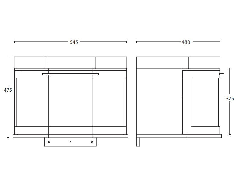 Imperial Carlyon Bay 1 Drawer Wall Hung 475 x  545 Vanity Unit and 720mm Basin