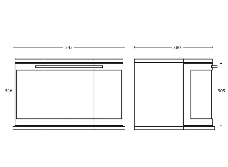 Imperial Carlyon Bay 1 Drawer Wall Hung  346 x  545 Vanity Unit and 610mm Basin