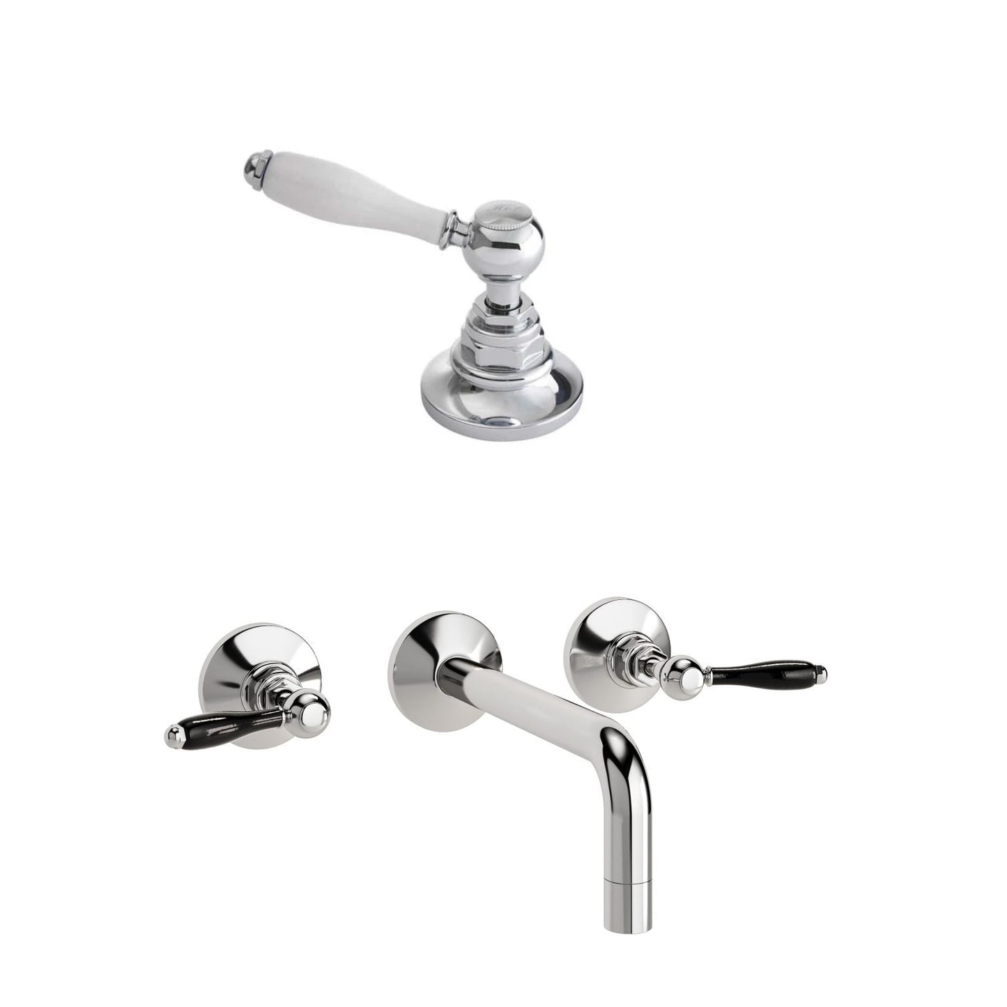 Imperial Radcliffe Wall Mounted 3 Hole Basin Mixer