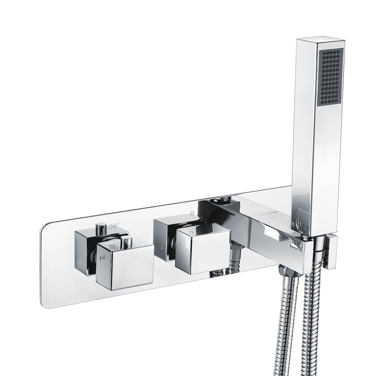 Scudo Square Concealed Shower Valve with Diverter - Brass / Chrome