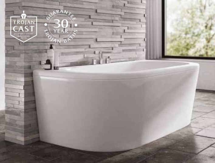 Trojan Curve D-Shaped 1700 x 800mm Bath