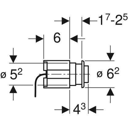 Geberit pneumatic short wall push button metal with actuator for furniture